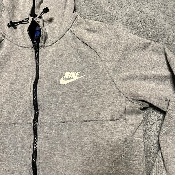 Nike Advance Full Zip Hoodie Jacket Mens Medium Pockets Fleece Gray 861742 Tech - Picture 2 of 9